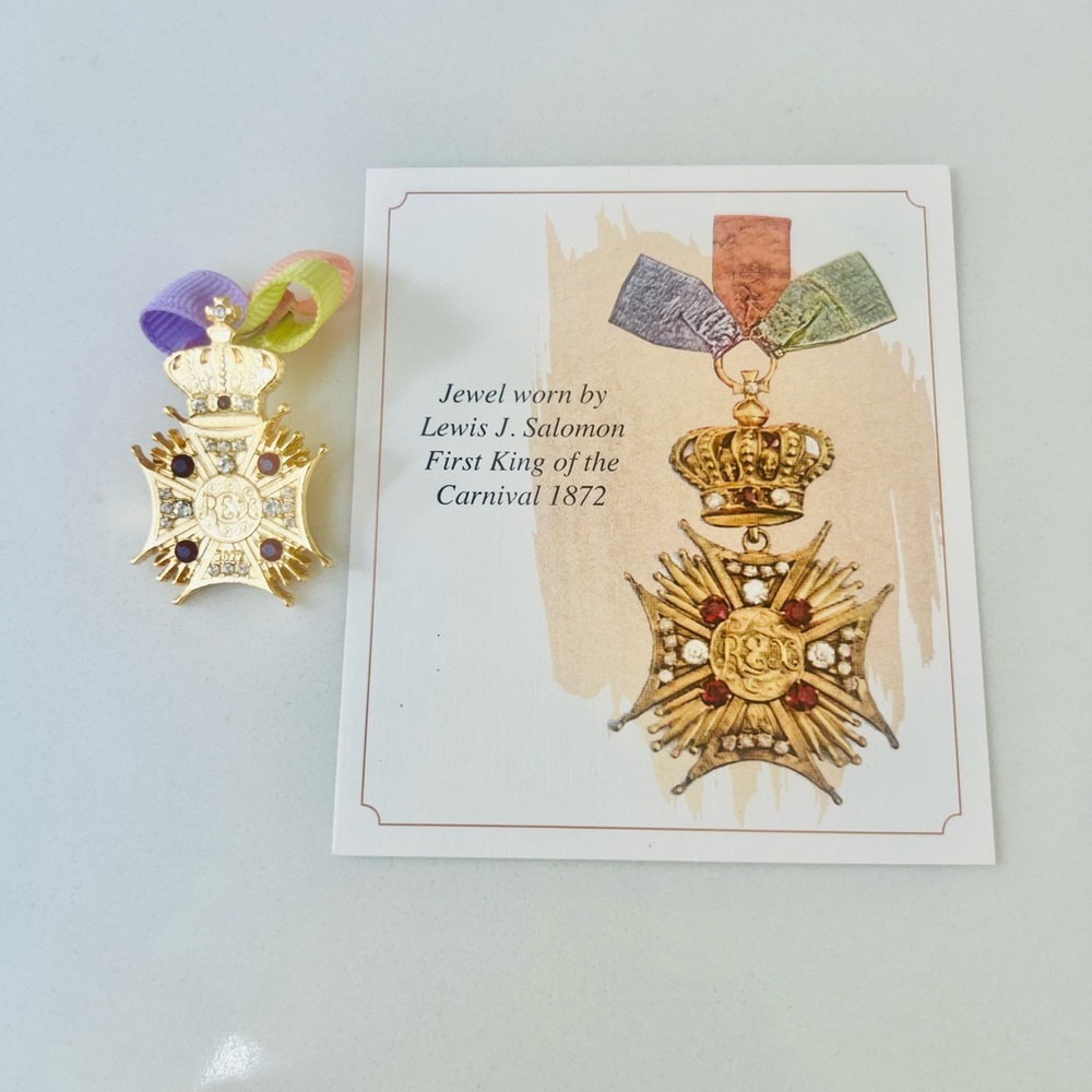 Mardi Gras Pin 2022 150th Anniversary Created by School of Design Adlers Rex